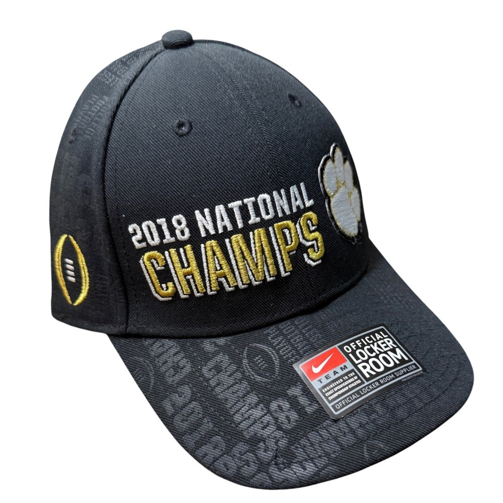 Nike Clemson Tigers Hat Mens‎ OSFA Black 2018 National Champs Locker Room Cap
